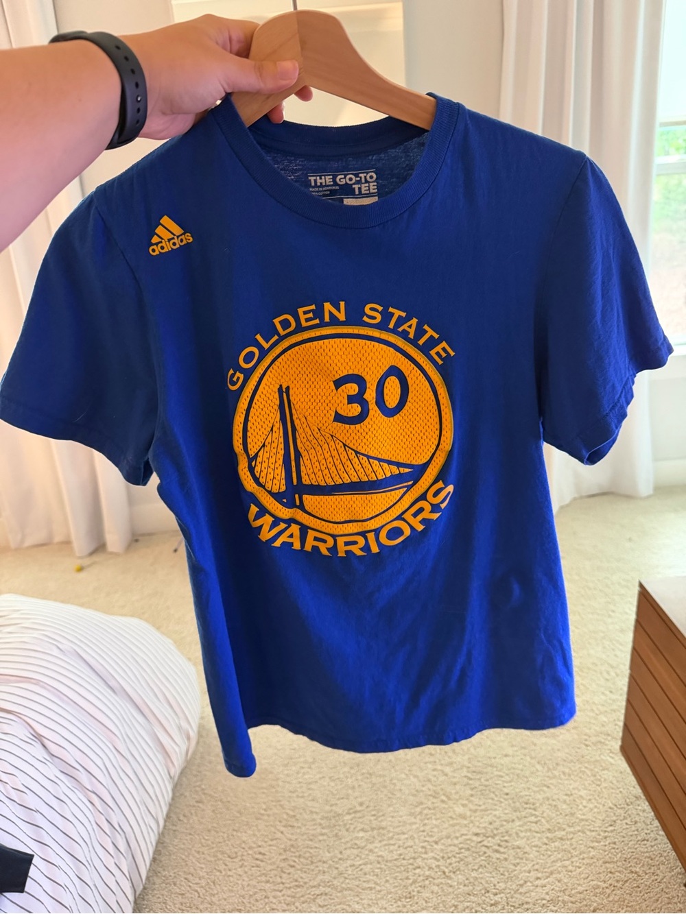 adidas Blue and Yellow Golden State Warriors Kids Tee
